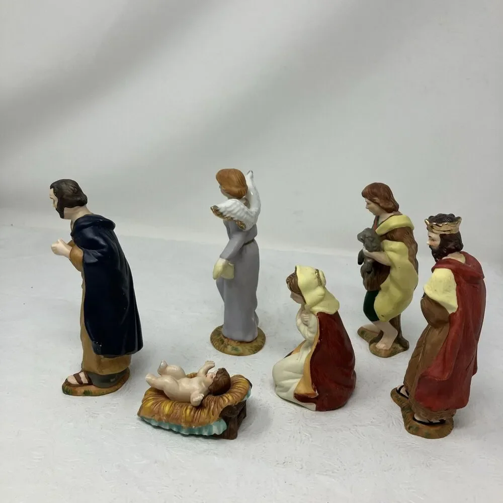 Nativity Figures Mary Joseph Jesus Shepherd Wise Men Angel lot 6 replacement pcs